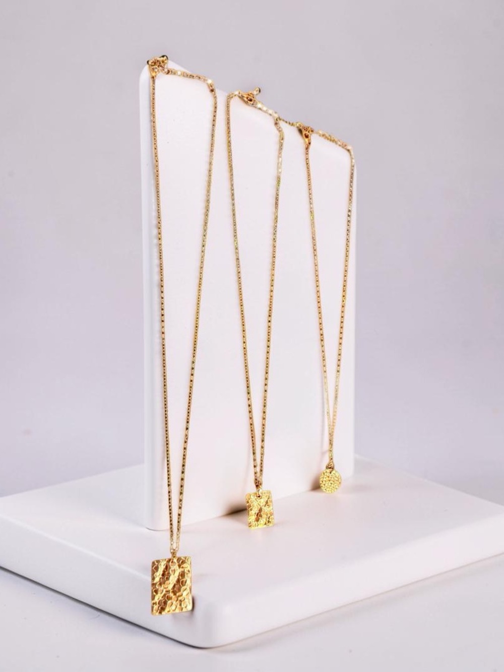 Hammered Gold Pendant Necklace for Women